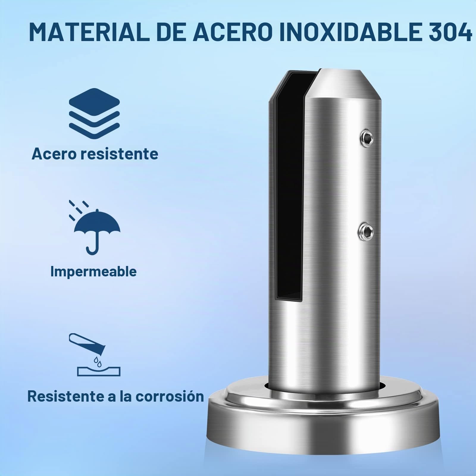 Soporte Barandilla Cristal, Abrazaderas de cristal De Acero Inoxidable 304 Para Escaleras, Abrazadera de Valla de Vidrio para Barandilla de Barandilla de Balcón de Piscina (Redondo)