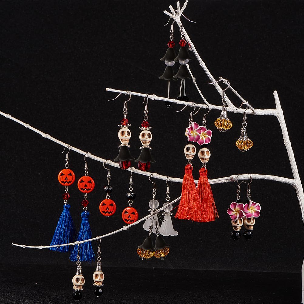 SUNNYCLUE Halloween Armbänder DIY Set – 6 Sets Mit Spinnen, Särgen, Perlen Für Schmuckbasteln