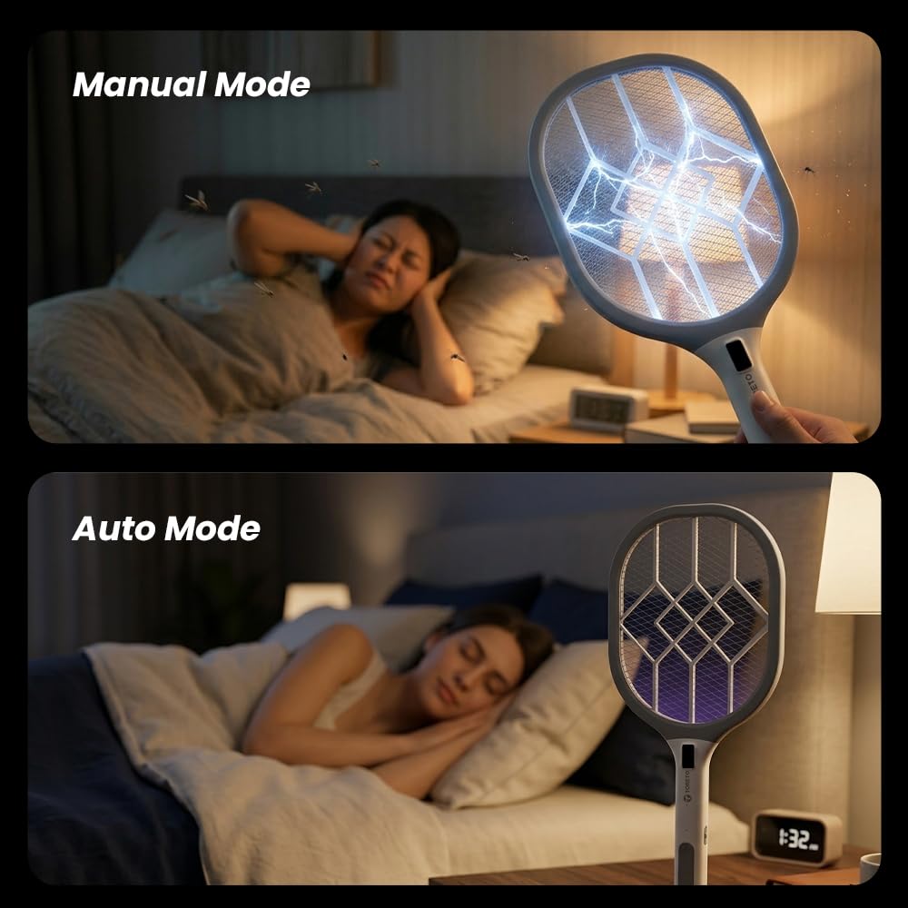 Toreto Mosquito Racket with 2-in-1 Auto Mode, UV Light & Stand 3