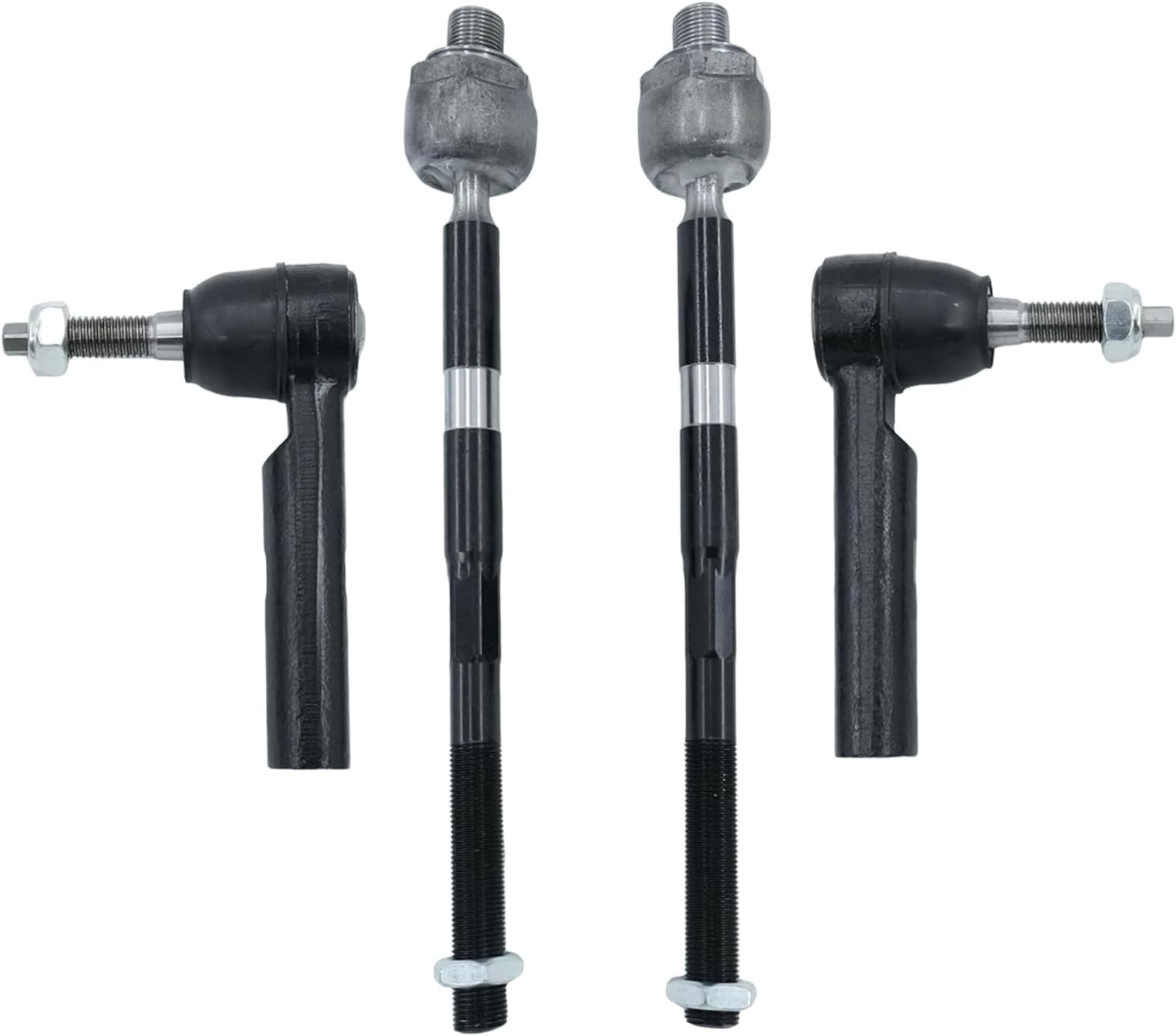 4PCS Front Inner Outer Tie Rod End Kit for Chevrolet Traverse 2009-2017, Buick Enclave 2008-2017, GMC Acadia 2007-2016, Acadia Limited 2017, Saturn Outlook 2007-2010 - ES800286 EV800572