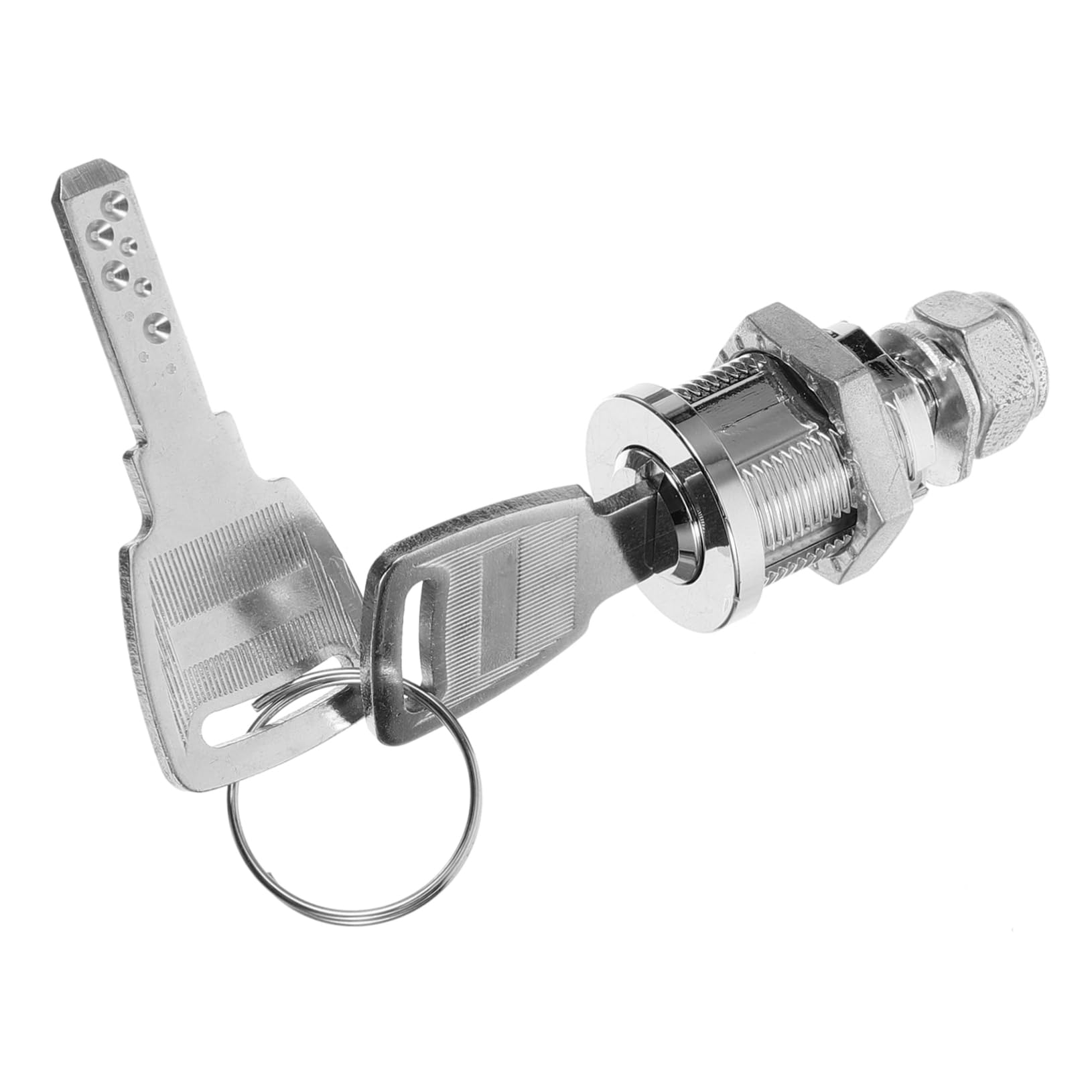 NUOBESTY 4 Pezzi Cerradura Sicurezza per Armadi Acciaio Inossidabile con Chiavi Serratura per Scaffali e Contenitori Protezione Aggiuntiva per Documenti e Oggetti