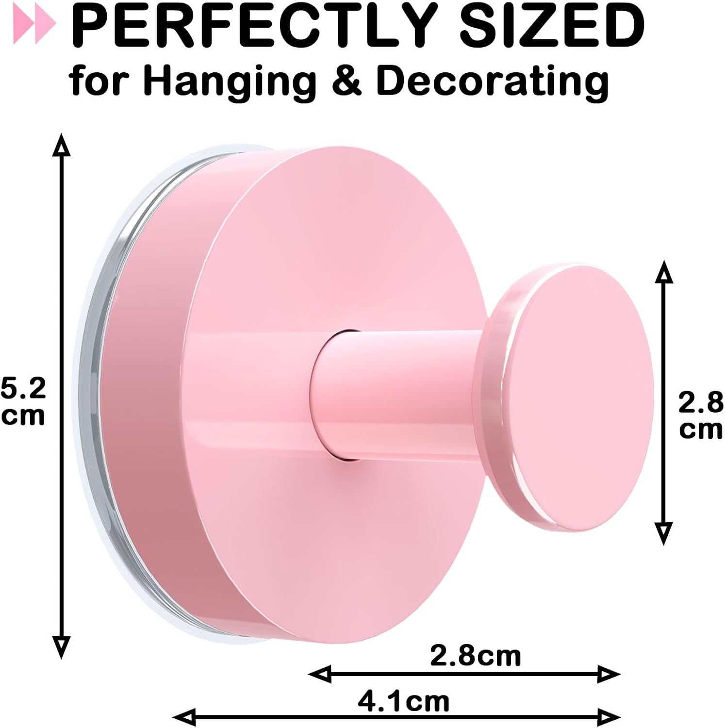 Pink Wreath Hangers for Front Door, 22LB Suction Cup Wearth Hooks for Easter Christmas Decorations, Reusable Wreath Door Hanger for Glass Window Indoor Outdoor, Strong Garland Hangers for Door Frame