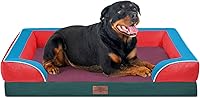 Vista 52 de Comfort Expression - Cama ortopédica para perros extragrandes, 42 x 30 pulgadas, cama impermeable y de apoyo de espuma con cojines removibles, sofá