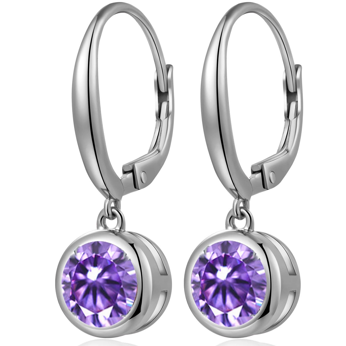Jiamiaoi Weißegold Überzogen Ohrringe Hängend Damen Tropfenohrringe Ohrhänger mit Stein Hängende Ohrringe Silber Creolen mit Zirkon Hänger-Silber/Rosegold