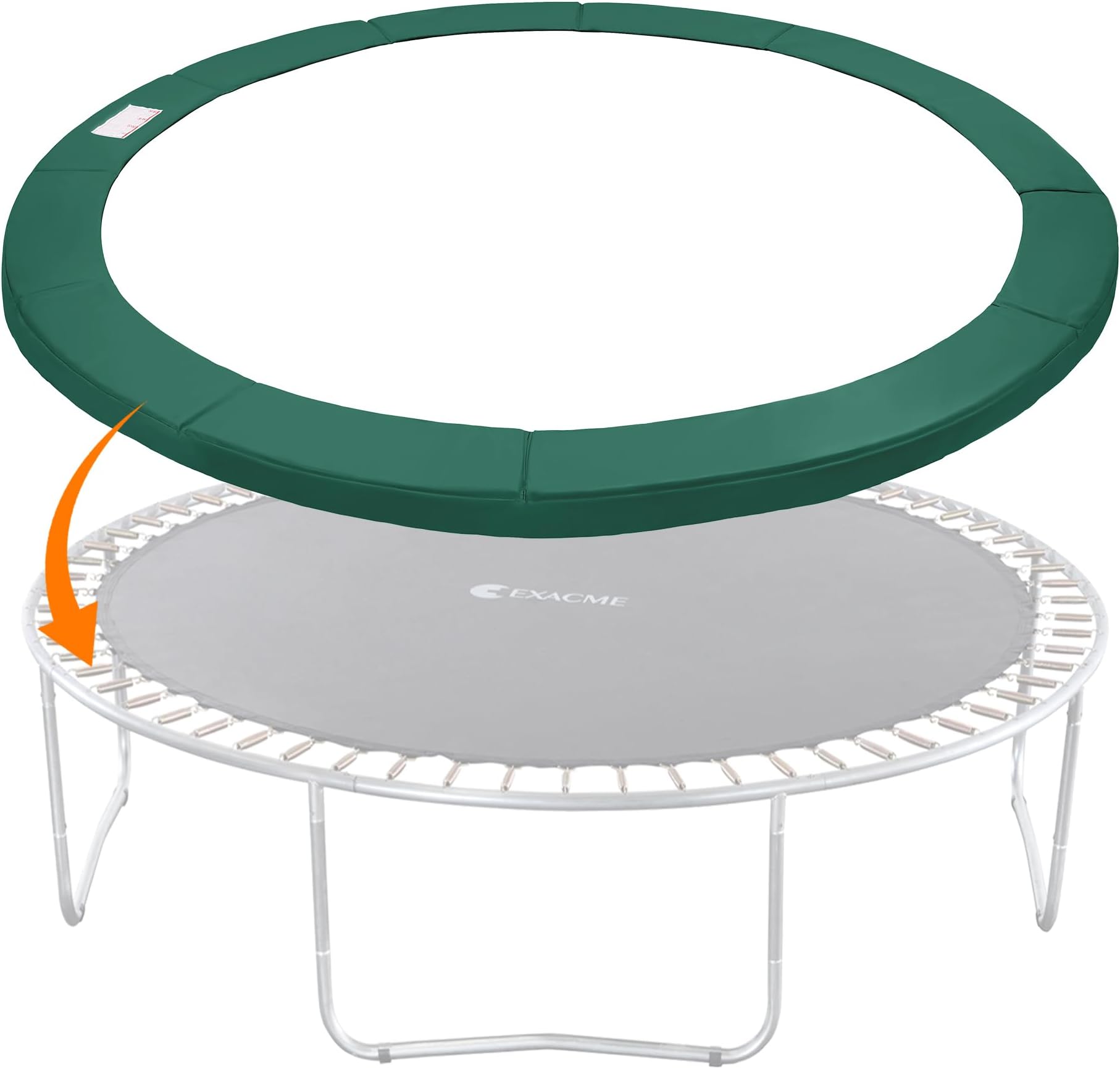 Exacme Trampoline Pad Replacement 16 15 14 13 12 10 8 Foot, Waterproof Safety Spring Cover Round Frame Pad, No Hole for Pole