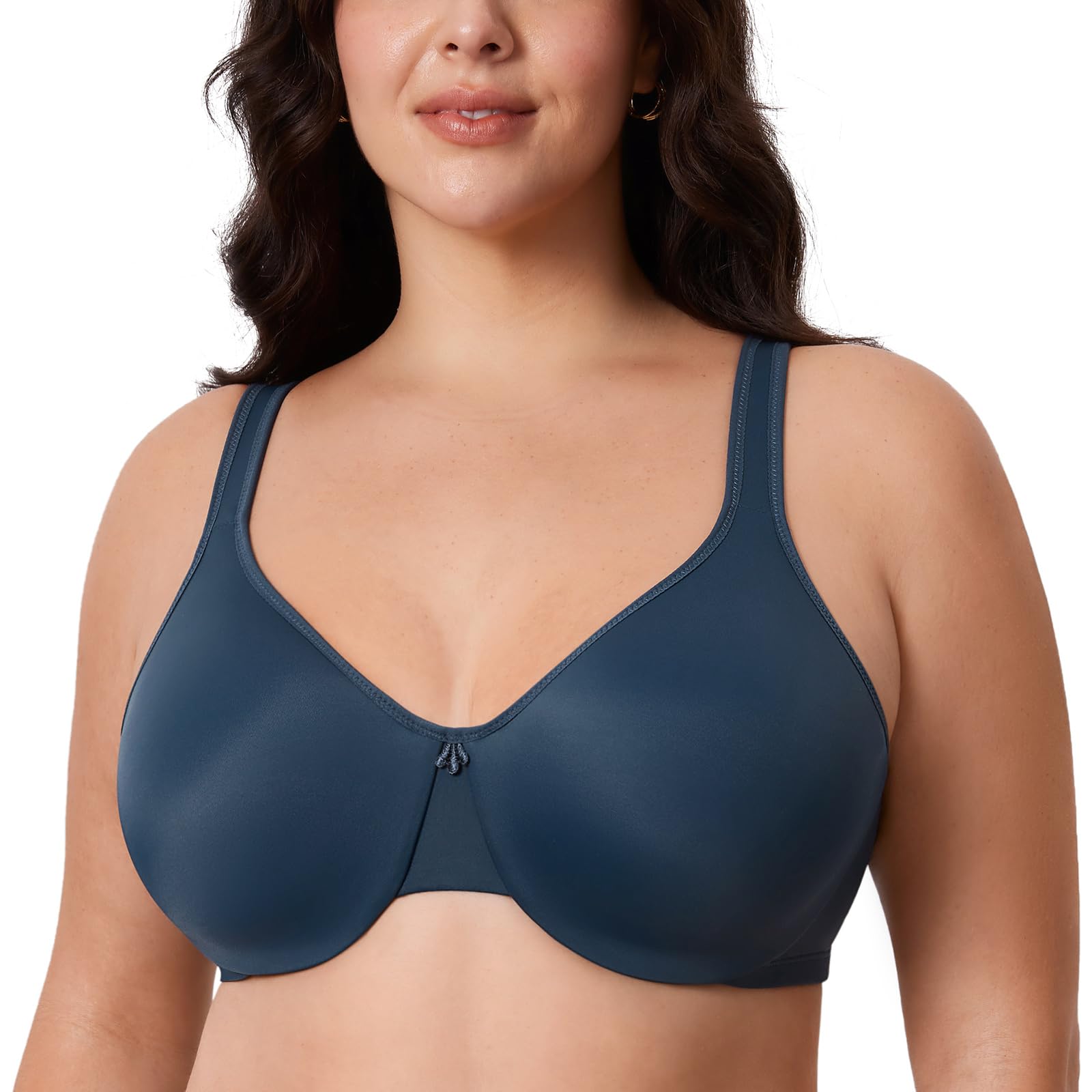 DelimiraWomen's Minimiser Bra Plus Size Underwired Full Cup Non Padded Seamless Support T Shirt Bra
