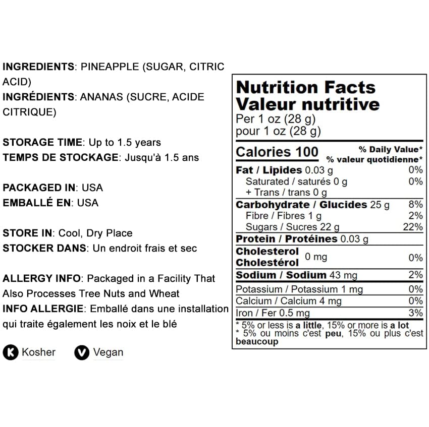 Miniatura 4 de Piña seca en cubitos, 2 libras, cruda, vegana, endulzada, sin sulfatar, a granel, ideal para uso culinario y hornear
