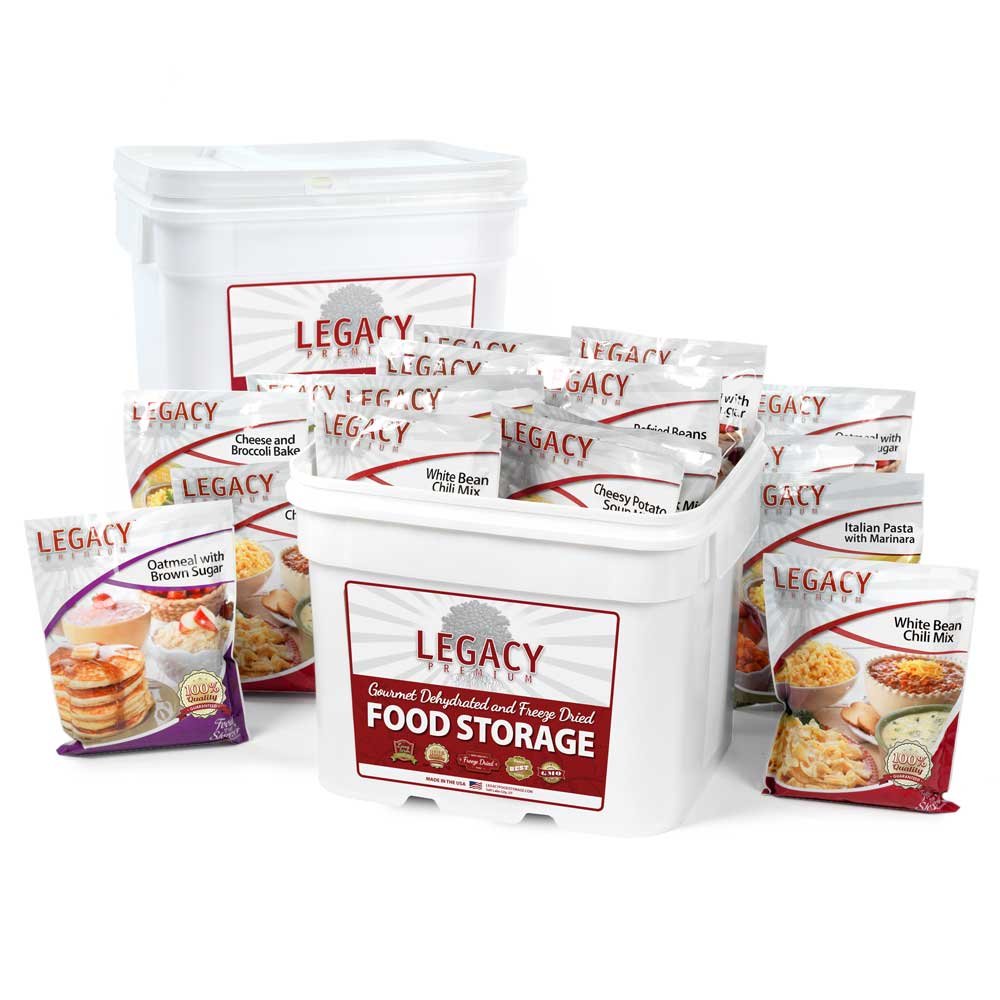 Legacy Food Storage 240 Serving Emergency Food Supply Package, 12 Entrees, 4 Breakfasts, 97,280 Total Calories, Shelf Stable Lunch & Dinner, Freeze Dried Survival Meals for MRE Camping, Hiking, Prepping