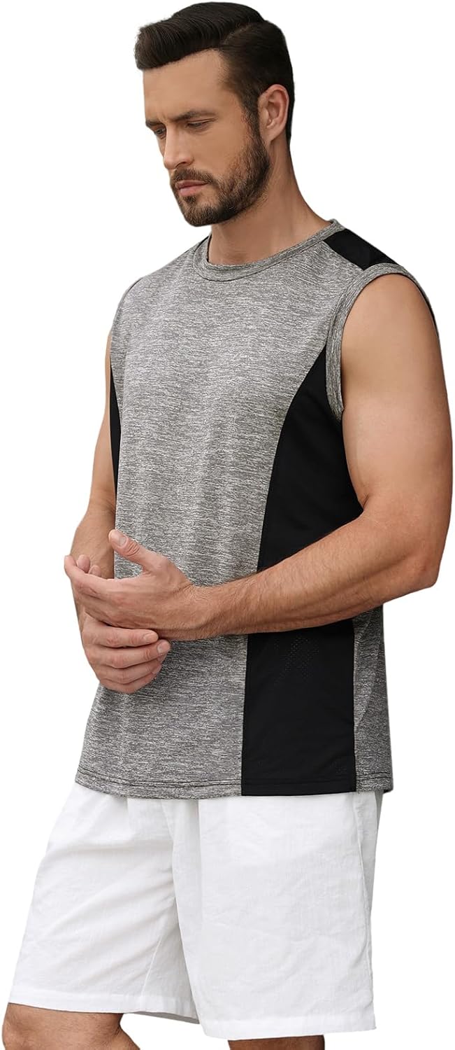 Rosyline 4 Pack Men's Workout Tank Tops Quick Dry Gym Muscle Tee Bodybuilding Fitness Sleeveless Shirts - Image 3