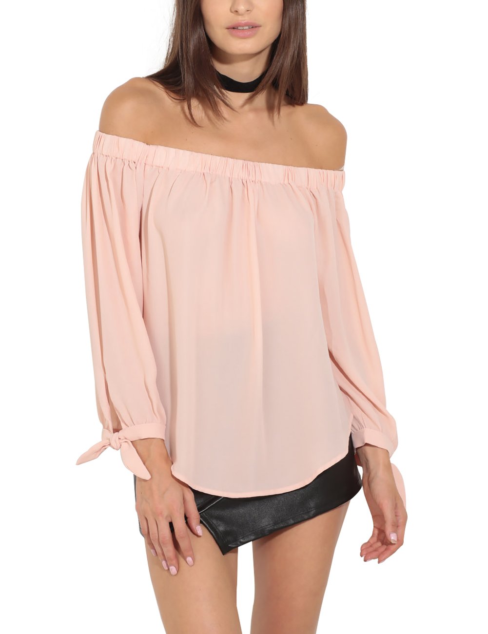 Just Quella Women's Off The Shoulder Top Blouse 8422