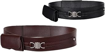 Medieval Knight Leather Belt Costume Halloween Renaissance Belts Waist Bag | Steampunk Black Brown Waistband Victorian Sash Suit Outfit Master Accessory for Carnival Stage Role Play Party