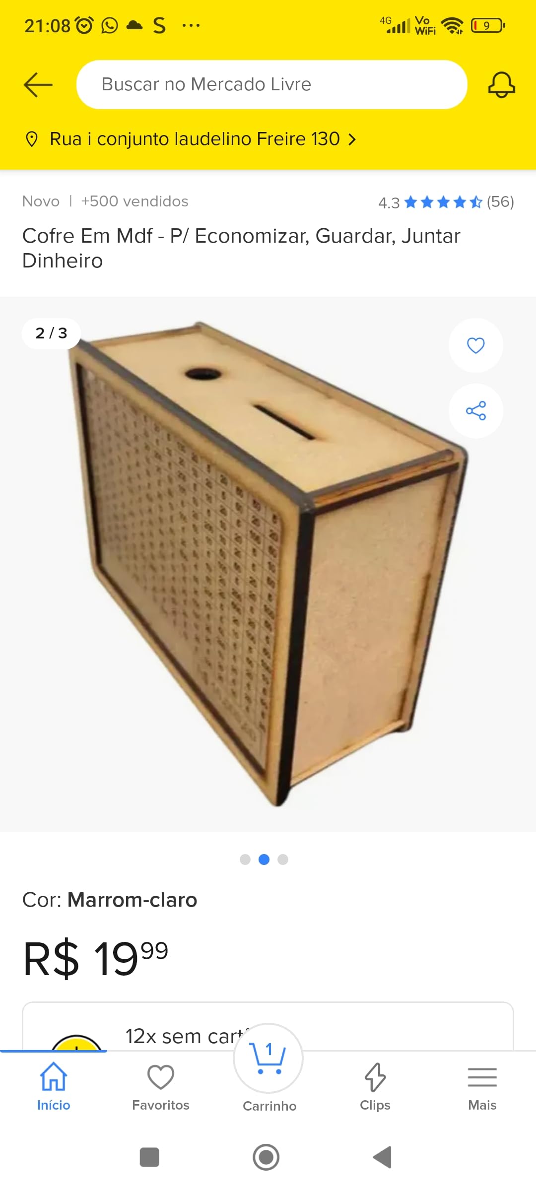Cofre Cofrinho Modelo Woodbox Poupança Financeira Guardar Dinheiro