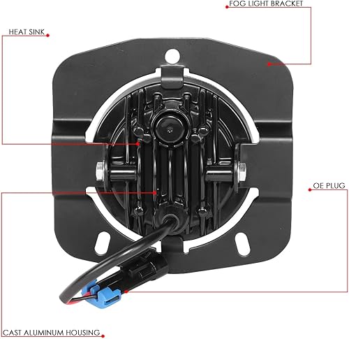 Miniatura 6 de DNA MOTORING FL-HAY-015-CH - Par de faros antiniebla de proyector LED completo compatibles con Kenworth T680 2011-2022, lente transparente cromada