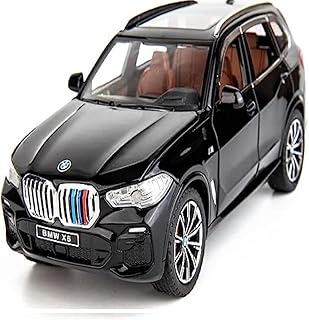 نموذج سيارة معدنية عجلات 1:32 بى ام دبليو اكس 5 مقاس قابلة للسحب للخلف مع ضوء وصوت و4 أبواب قابلة للفتح شنطة و كبوت ( اسود )
