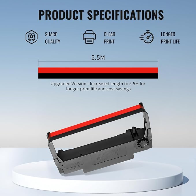 Cinta ERC30 Negro y Rojo Compatible con Epson ERC30/34/38 Paquete de 24 miniatura 2