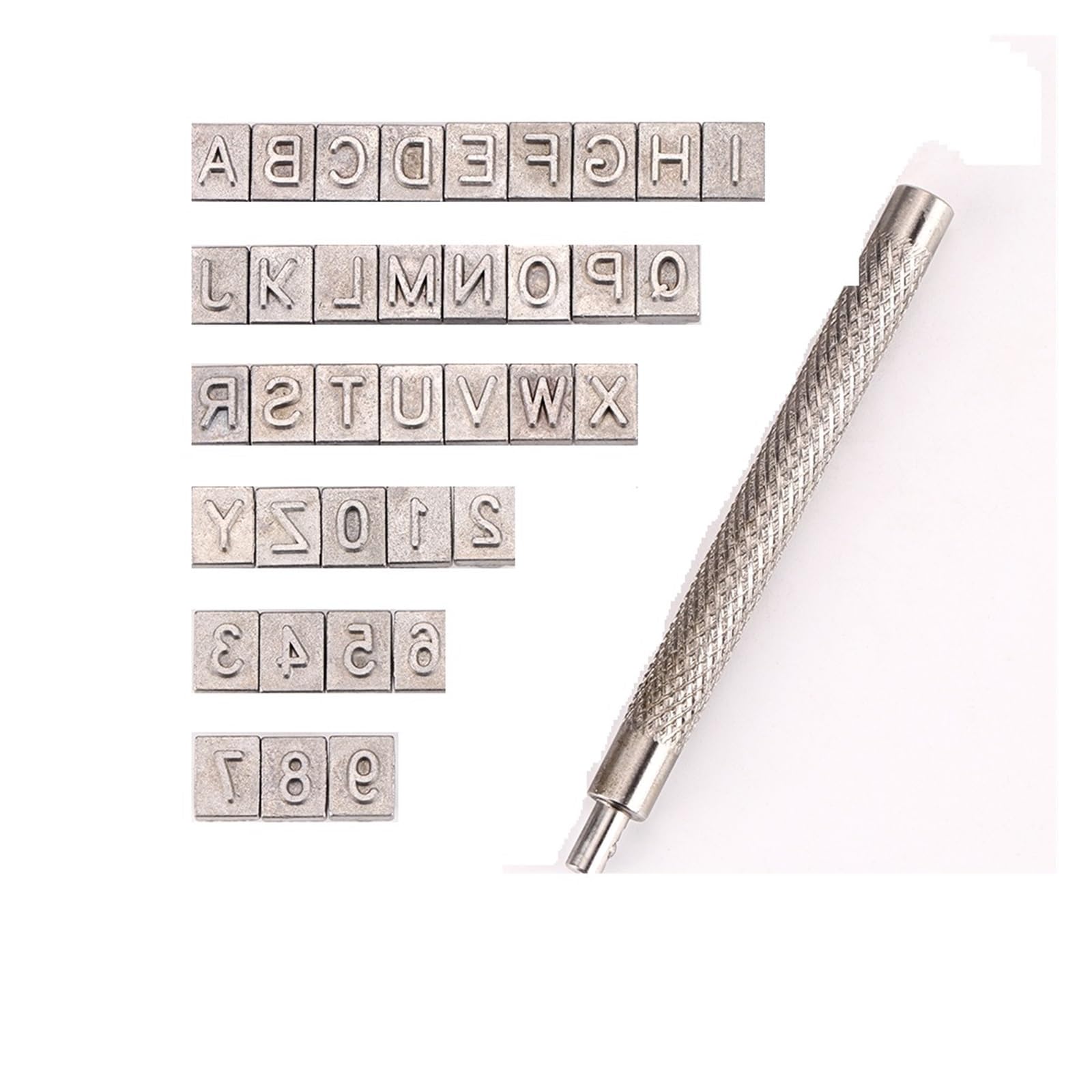 Leather Letter Stamp Set Craftsman Letter and Number Stamps Punch Set Leather Craft Punching Tools for Belt Tool Seal(6MM-37 PCS)