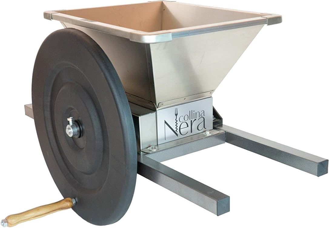 Collina Nera Up to 1100 lbs per Hour Processing Capacity - Stainless Steel Apple and Fruit Crusher | Grinder for Fruit and Wine Press