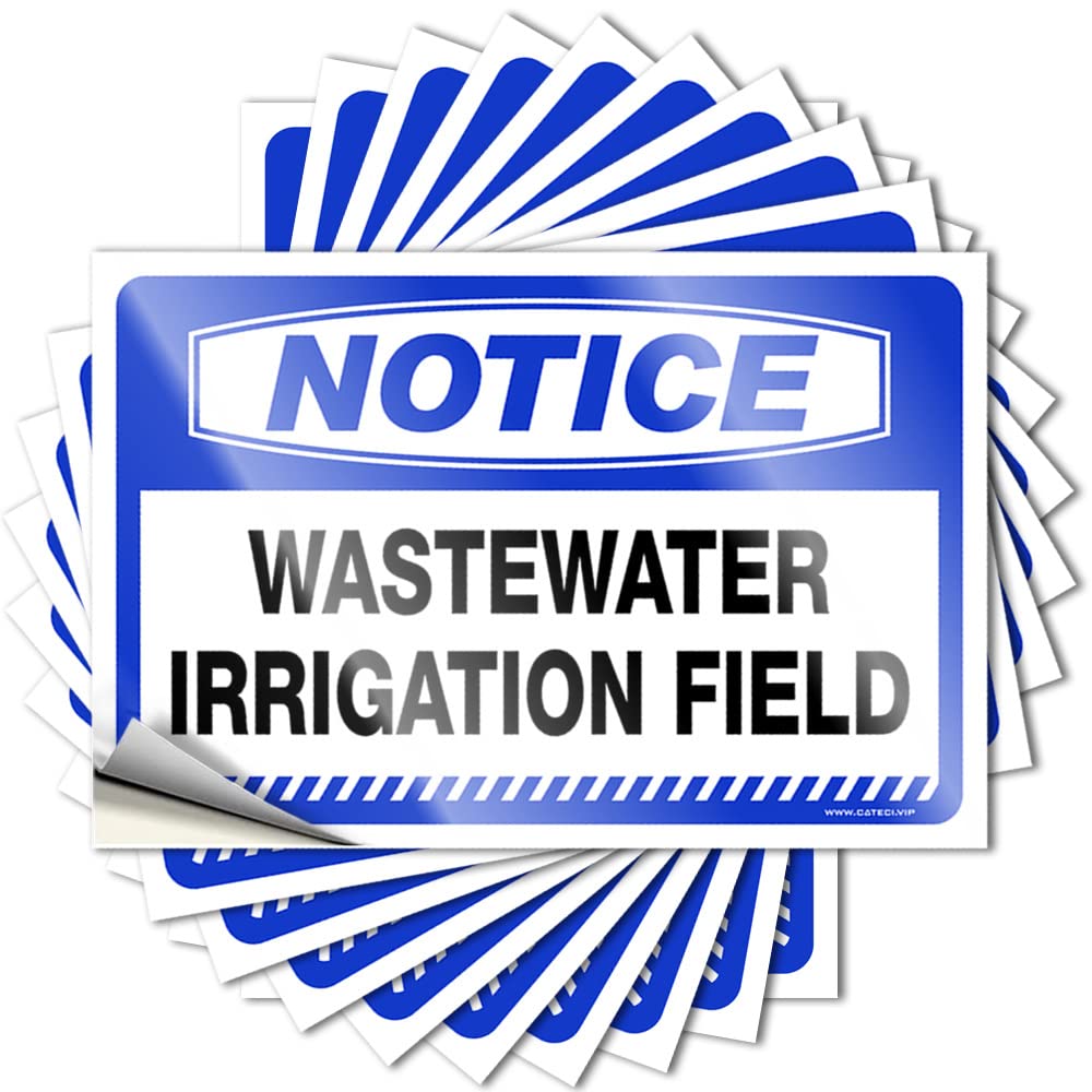 Signs Funny Bedroom Decor Cup for Tumbler Waterproof Coating: Notice Wastewater Irrigation Field Home & Bar(8X12CM-5Pcs)