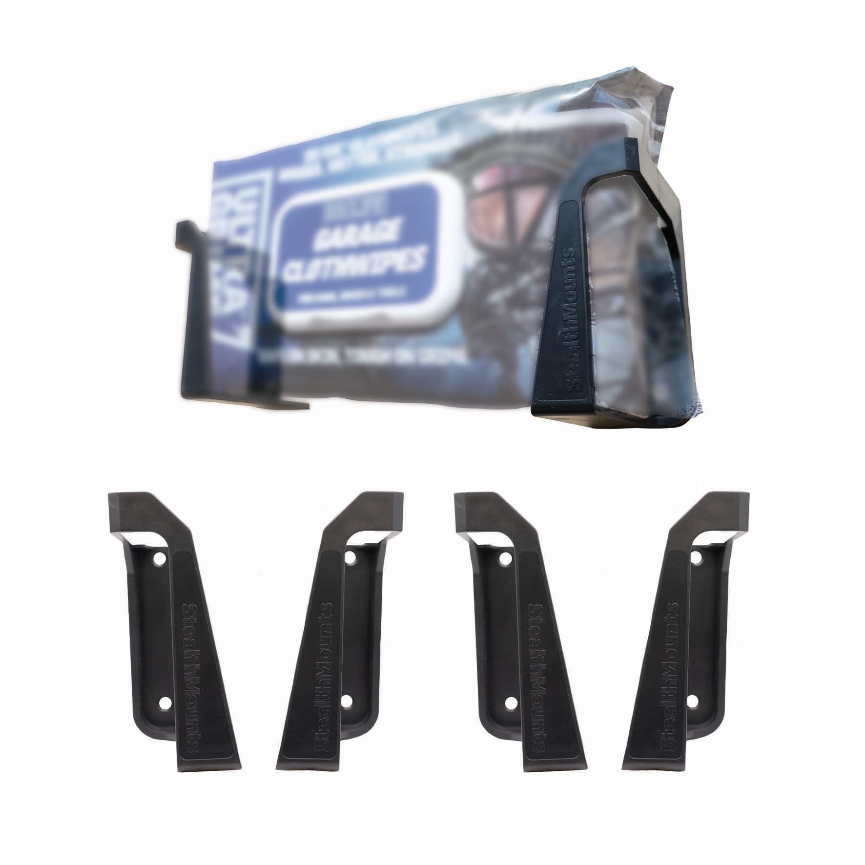 StealthMounts Wipe Holder - 2 Pack Wall Mount Wipe Dispensers & Storage Racks for Workshop Garage & Cleaning Stations - Made in The UK