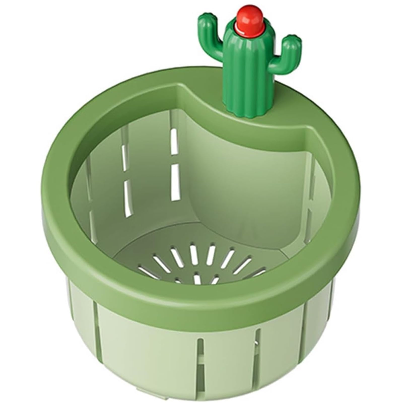 Cactus Sink Strainer Basket 2pcs Cactus Kitchen Sink Drain Strainer, Press To Dump Basket Waste Collector(Green,S)