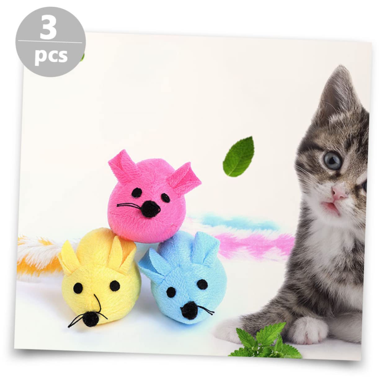 Happyyami 15stücke Interaktives Katzenspielzeug Mäuseform Mit Katzenminze Gefüllte Plüschspielzeuge Für Drinnen Fördert Das Spiel Bindung Zwischen Katze Und Besitzer