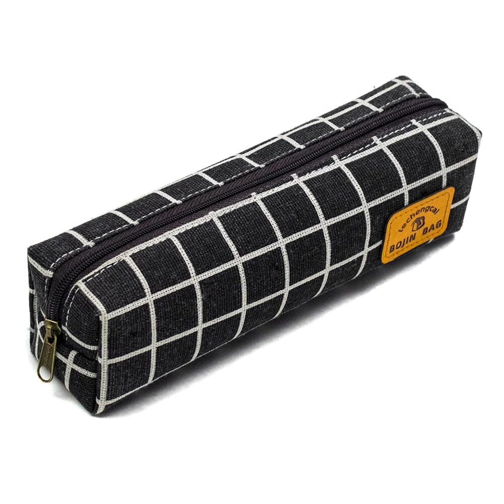 Uposao Pencil Case, Big Capacity Canvas Makeup Cosmetic Pouch Pencil Bag Storage Pouch Pen Pencil Marker Stationery Bag Holder for Middle High School College and Office