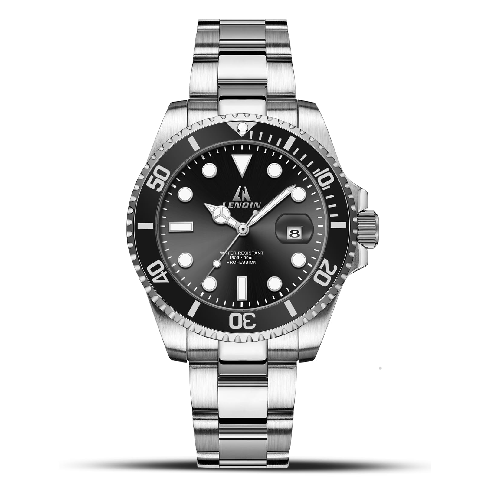 LN LENQIN Reloj Hombre Relojes de Acero Inoxidable para Hombres Reloj de Cuarzo Analógico Resistente Al Agua Relojes de Pulsera para Hombres con Fecha Relojes Casuales de Moda Luminosos