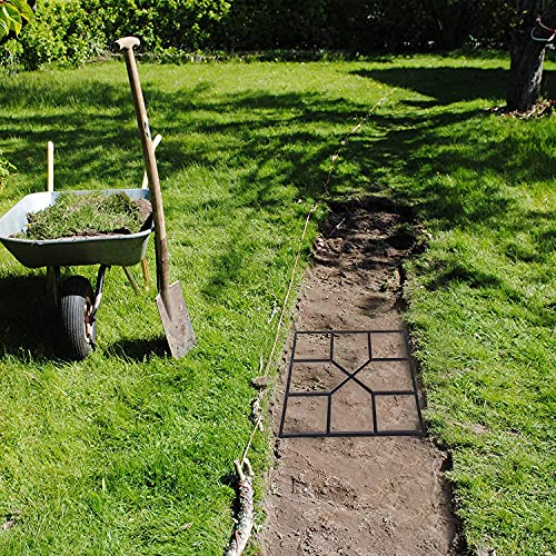 Gehweg Pflasterform Stein Schablone Beton Betonform Schalungsform Pflasterschablone Pflastersteinform aus Kunststof für Weg- und Terrassenfliesen 40X40X4cm