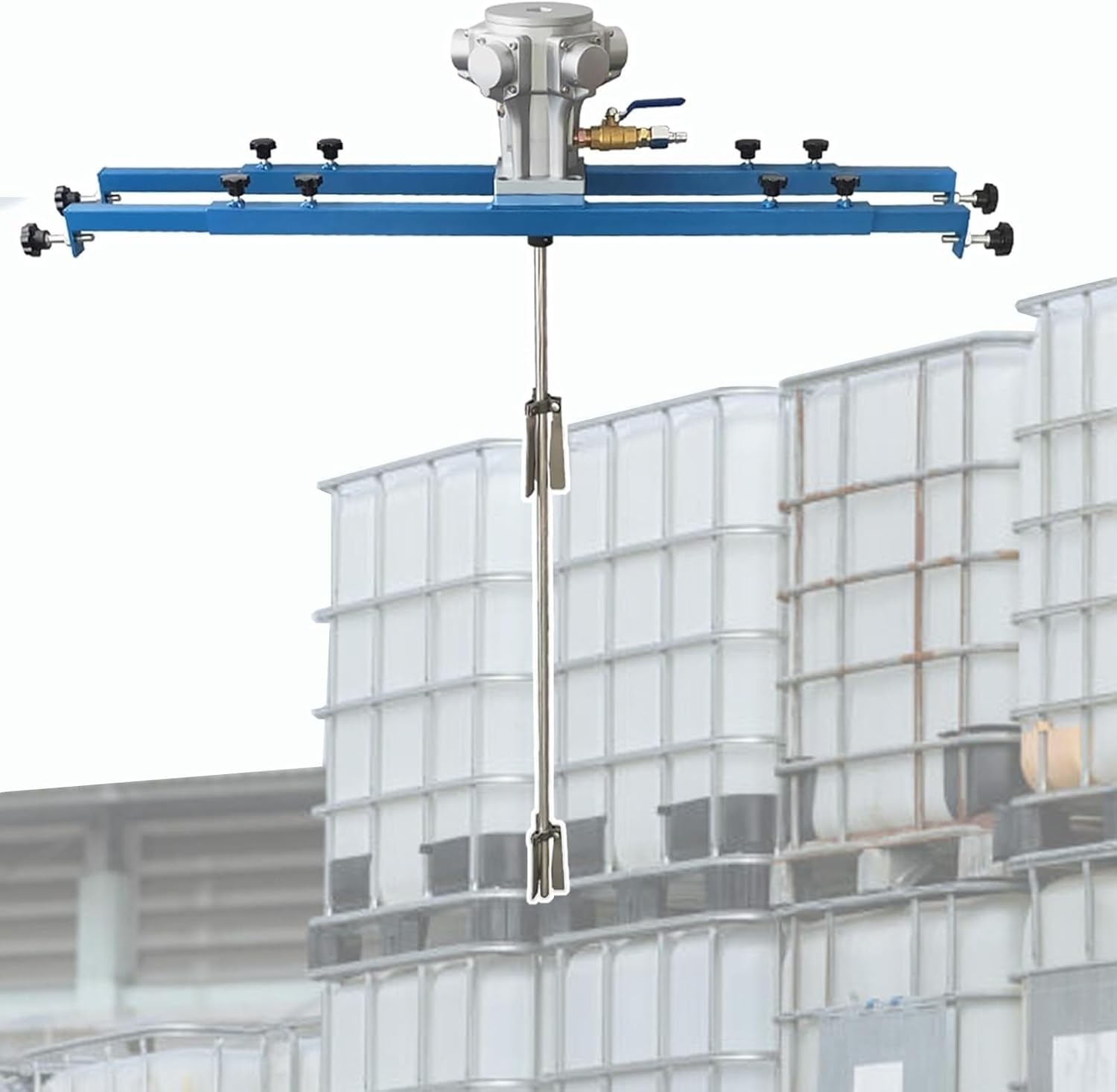 Electric Tank Mixer Machine, 265 Gallon IBC Air Agitator, Bracket Mixer, Folding Propeller, Paint Stirring Machine Mix Tool, Special for IBC Ton Barrels