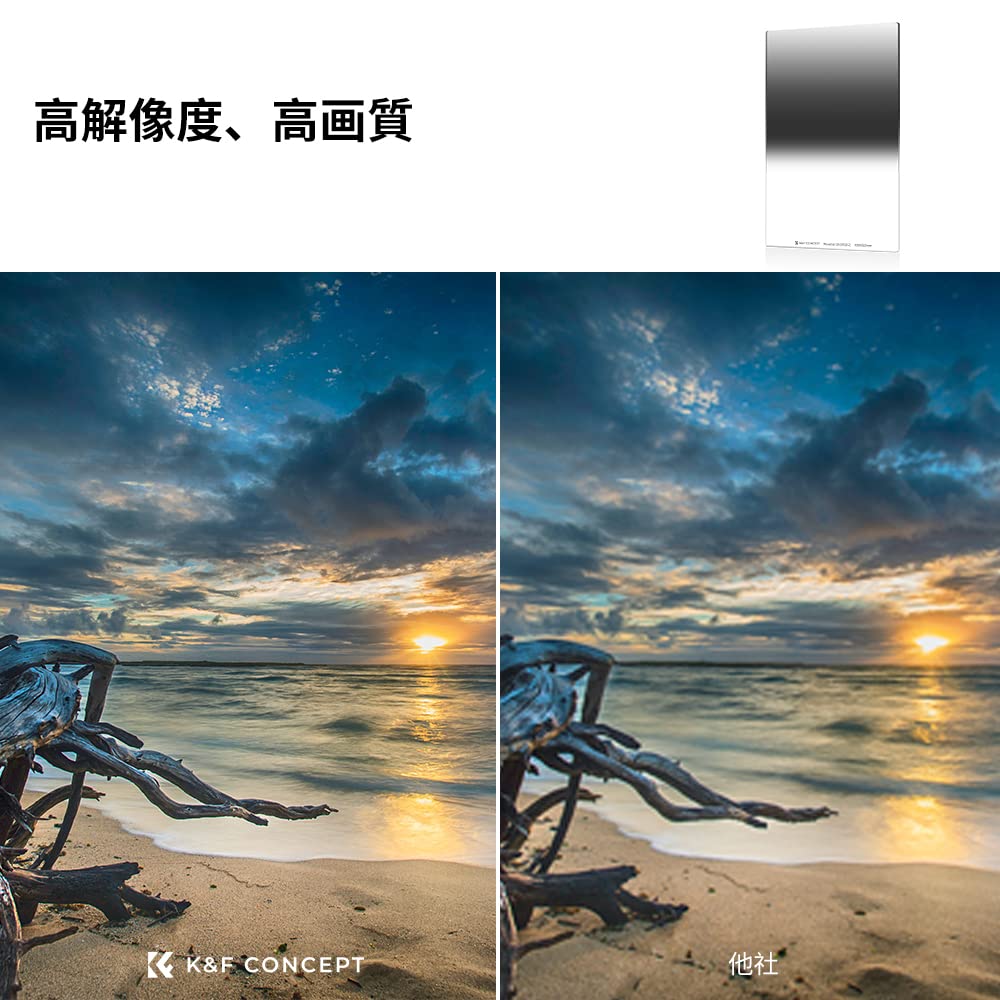 Amazon | K&F CONCEPT ハーフNDフィルター GND16リバースタイプ 角型
