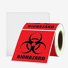 2" x 2" Biohazard Stickers - 250 Labels, Universal Symbol, Coated Paper Signs for Labs, Hospitals & Industrial Use