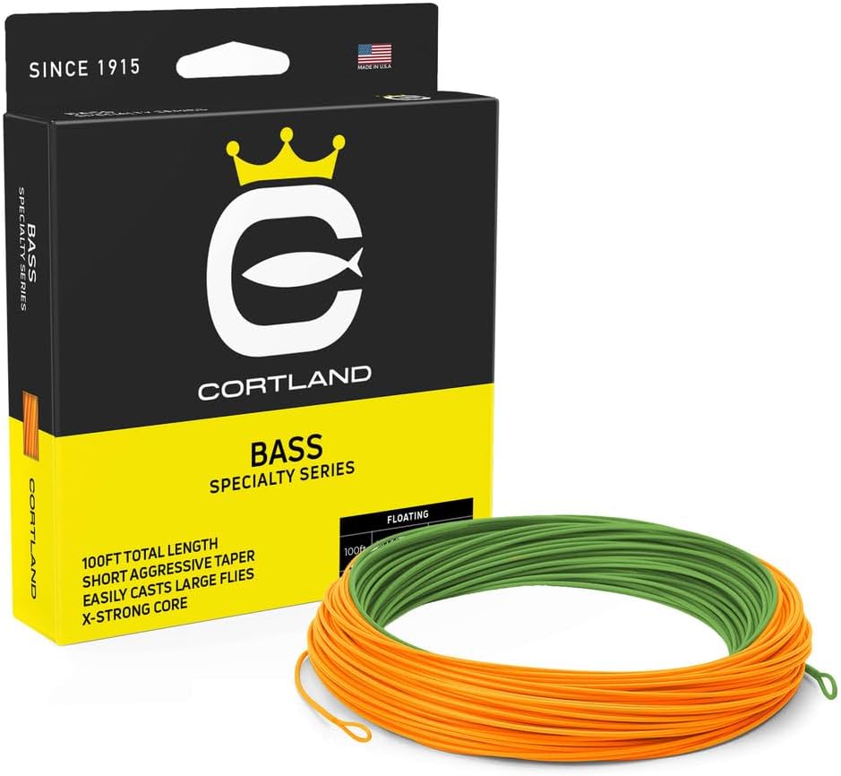 Cortland Specialty Bass Floating Fly Line, Lilly Green/Hot Orange