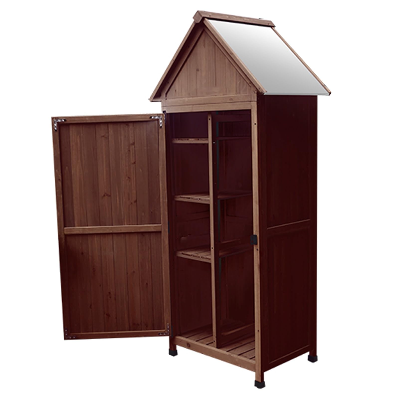 Organizador De Gabinete De Herramientas De Madera Maciza, Cobertizo De Almacenamiento para Jardín Al Aire Libre con Estantes De 3 Niveles, Casa De Herramientas para Exteriores para Balcón, Patio, Césp