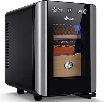 KingChii 8L Electric Cigar Humidifier with Spanish Cedar Shelves and Hygrometer (Capacity for 80 Cigars)