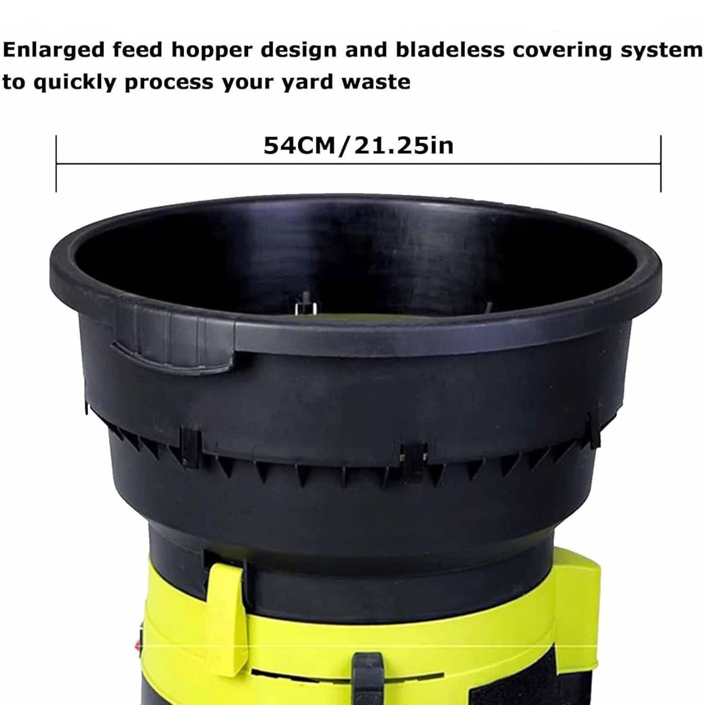 Trituradora eléctrica de hojas con cable, trituradora sin cuchillas de alta potencia de 2500 W, relación de reducción 17:1, trituradora de jardín con ruedas y bolsa de recogida para hojas y césped