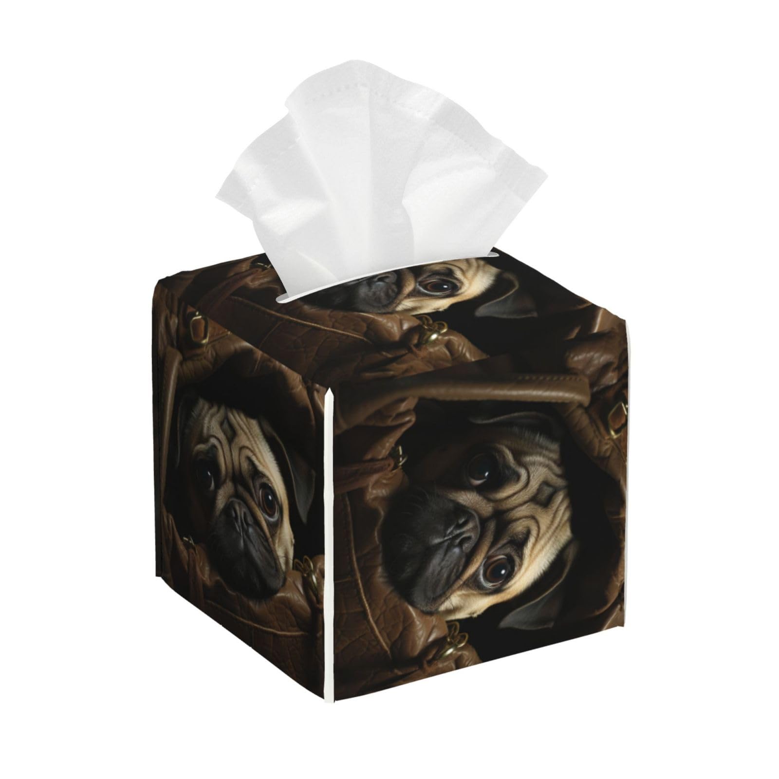 Little Pug Tissue Box Cover Square Cube Boxes