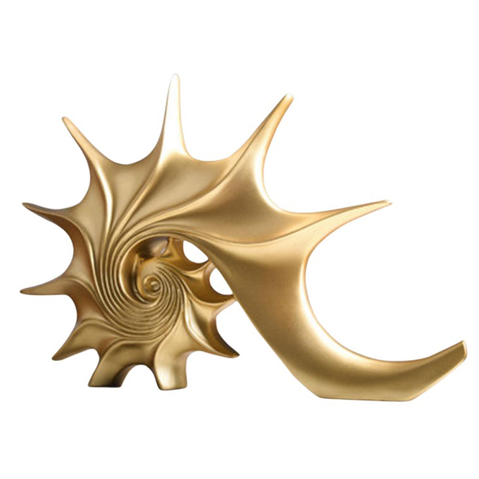 Zyqixluk Gold Resin Conch Statue Sculpture Conch Sculptures Decoration The Figurine On The Desk Beach Decorative Table Centerpieces For Office Home Living Room Wine Cabinet,