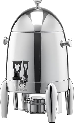 Miniatura 10 de VEVOR Dispensador de bebidas de acero inoxidable, dispensador de bebidas de 3.4 galones con quemador de alcohol, dispensadores de bebidas calientes