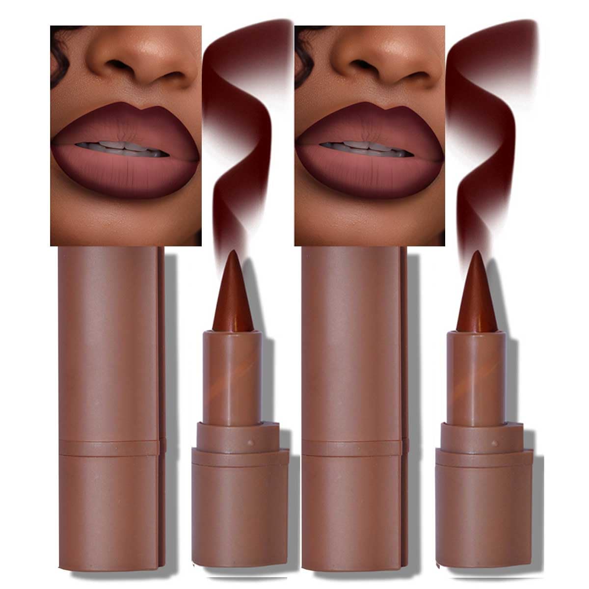 2-in-1 Gradient Lip Liner and Lipstick Lip Combo Set - Achieve Flawless Contour and Gradual Ombre Effect with Easy-to-Use Crayon Form and Cone Tip (