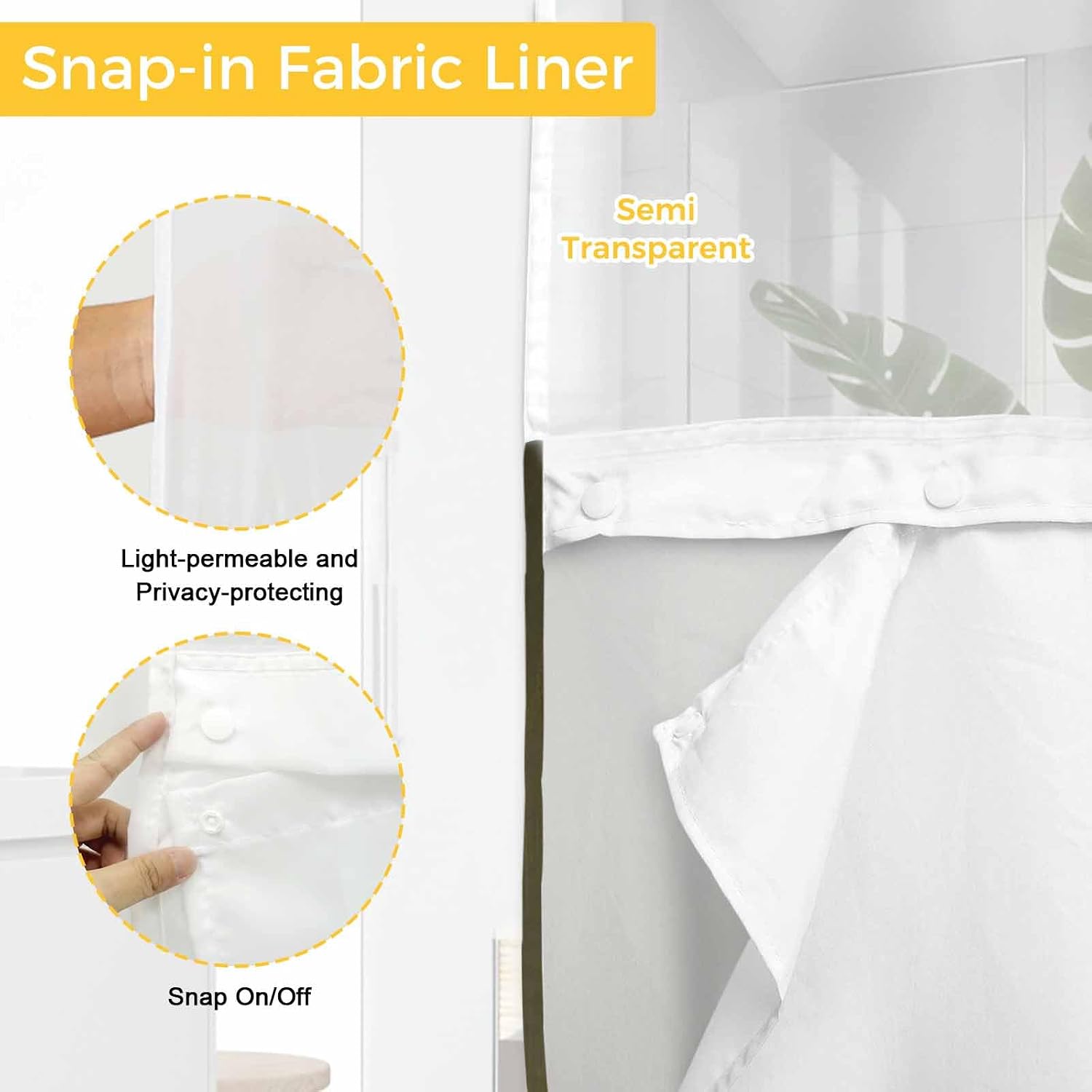 Funny Dog Puppy No Hook Shower Curtain with Snap in Liner, Cute German Shepherd Cartoon Newspaper Toilet Waterproof Shower Curtains with See Through Top Window Liner for Bathroom, 48x72 Inches