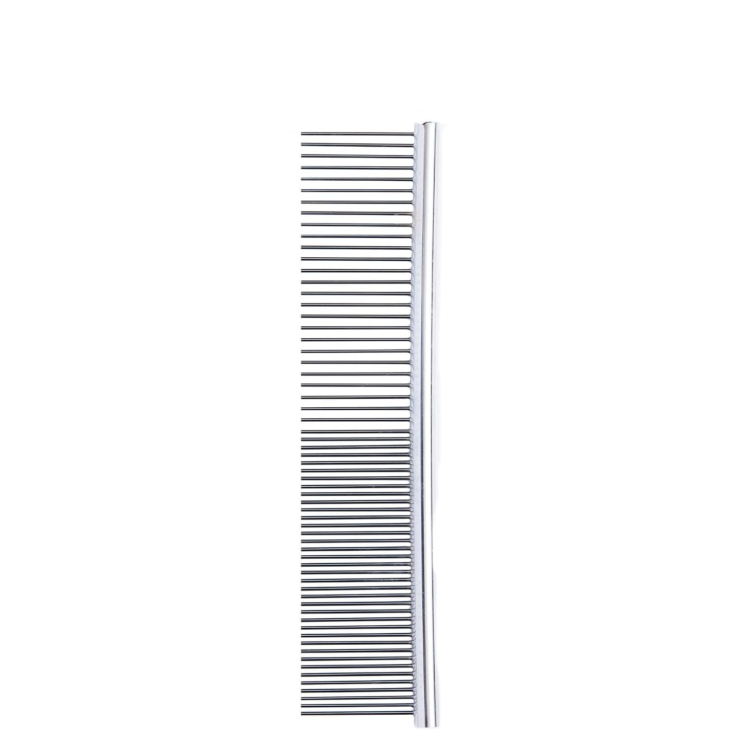 Pet Combs for Dog and Cat, Stainless Steel Grooming Comb with Different Spaced Teeth.