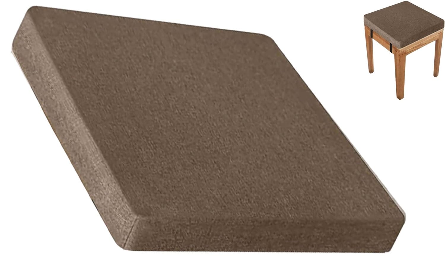 SDNAM Memory Foam Square Seat Cushion 3/5/8/10cm thick,25/28/30/35/40/45/50cm Stool Cushion, Chair Pad with Removable Cover for Dining Kitchen Bar Chairs(Q9,50x50x3cm)