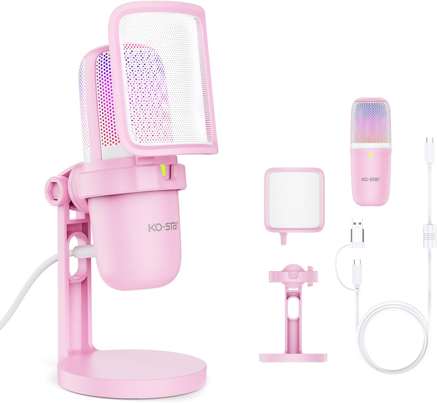 USB Condenser Microphone, Gaming Mic for PC/PS5 Podcast Streaming