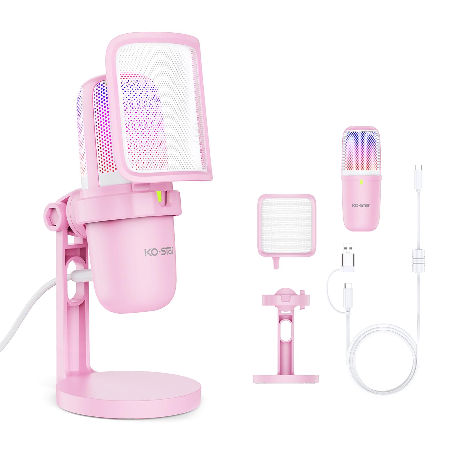 USB Condenser Microphone, Gaming Streaming Mic for PC & Podcast