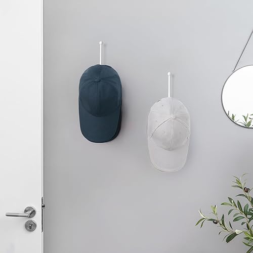 Miniatura 3 de Dahey Organizador de sombreros para gorras de béisbol, 2 piezas, soporte de pared para sombreros de 5 pulgadas, ahorro de espacio, en forma de L,