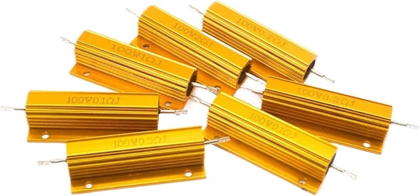 1pc RX24 100W Aluminum Power Metal Shell Case Wirewound Resistor 0.01~200K 0.33 0.5 1 2 5 6 8 10 20 50 100 120 200 300 1K 5K 10K ohm(10R)