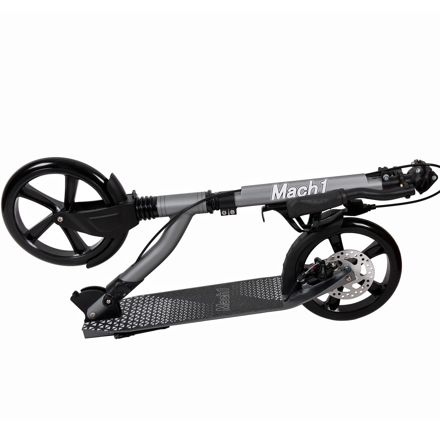 Mach1 Kick Scooter aluminiowa hulajnoga miejska, duże kółka XXL, koła od 145 do 250 mm, kółka/opony dla dorosłych i dzieci, składana hulajnoga