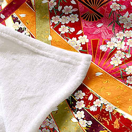 Couverture flanelle de qualité supérieure motif éventail rouge 150x200