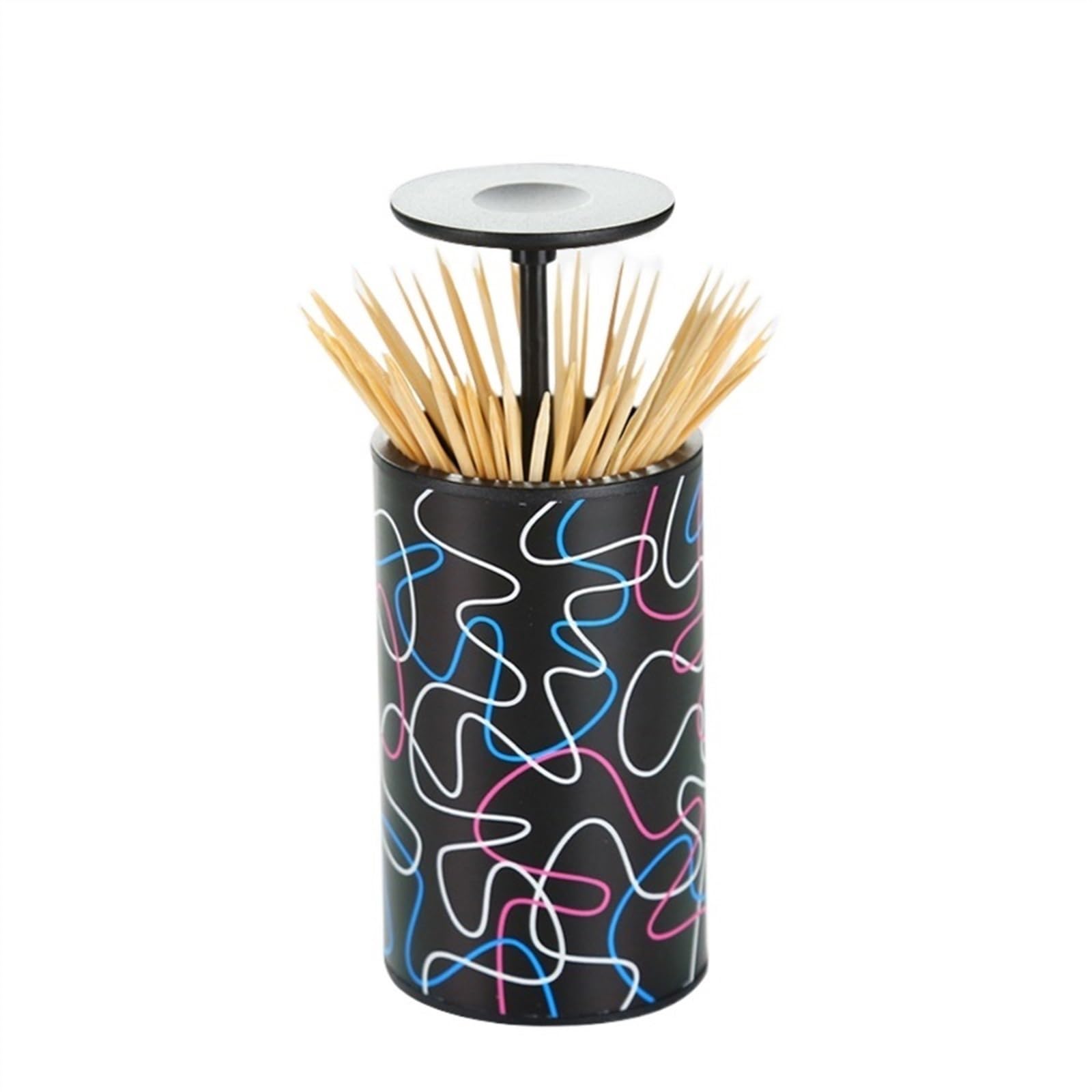 Wdwdw F Toothpicks Dispenser Toothpick Box Simple Holder Automatic Ashion Press Pop-Up Two-In-One Cotton Swab Holder