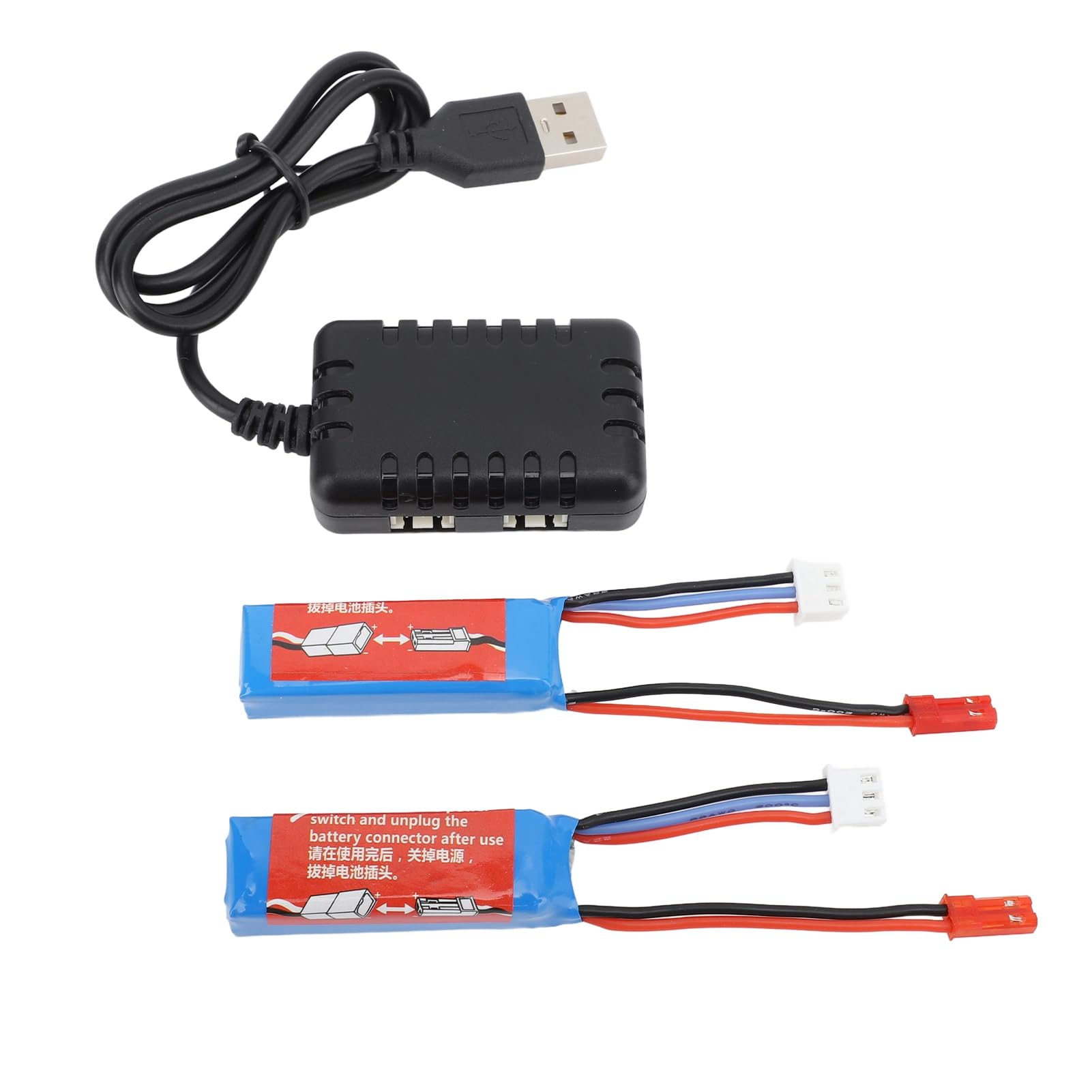 POENVFPO Chargeur de Batterie de Voiture RC Haute capacité 7.4V 400MAh, Kit de Charge Rapide pour Voitures RC K969 K989 284161 284131 284010 1/28